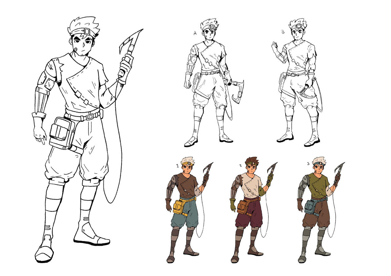 Clay Finalized Sketch & Color Variants